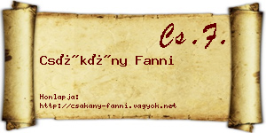 Csákány Fanni névjegykártya